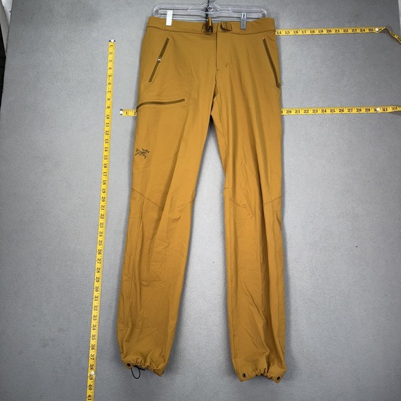Arc'teryx Pants Mens 30 Yellow Gamma Pant Softshell Hiking Climbing Zip Pockets - Picture 1 of 13